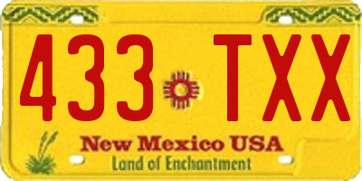 NM license plate 433TXX