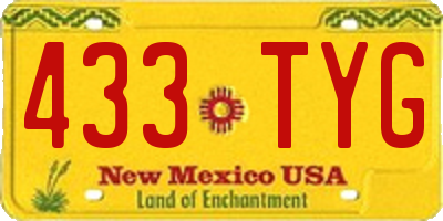 NM license plate 433TYG