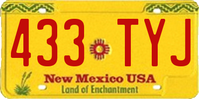 NM license plate 433TYJ