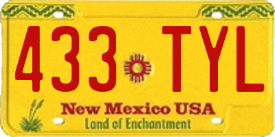 NM license plate 433TYL