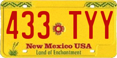 NM license plate 433TYY