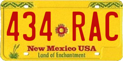 NM license plate 434RAC