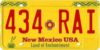 NM license plate 434RAI