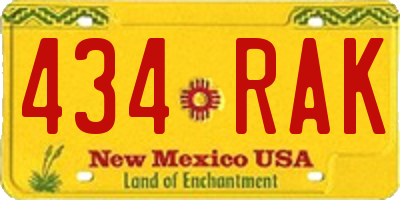 NM license plate 434RAK