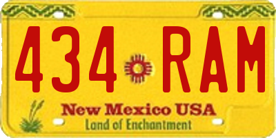 NM license plate 434RAM
