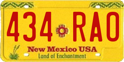 NM license plate 434RAO