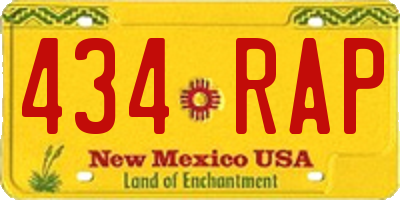 NM license plate 434RAP