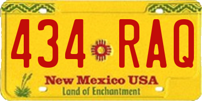 NM license plate 434RAQ