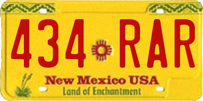 NM license plate 434RAR