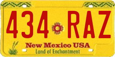 NM license plate 434RAZ