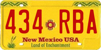 NM license plate 434RBA