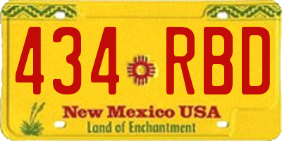 NM license plate 434RBD