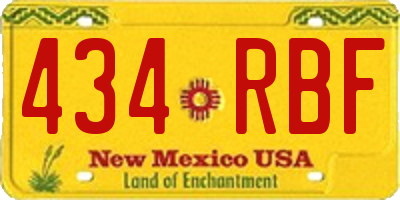 NM license plate 434RBF
