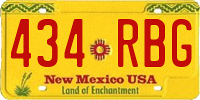 NM license plate 434RBG