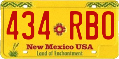 NM license plate 434RBO