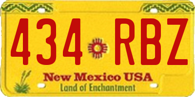 NM license plate 434RBZ