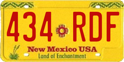 NM license plate 434RDF