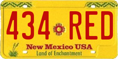 NM license plate 434RED