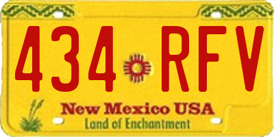 NM license plate 434RFV