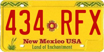NM license plate 434RFX