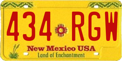 NM license plate 434RGW