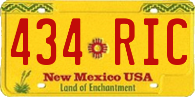 NM license plate 434RIC