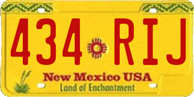 NM license plate 434RIJ