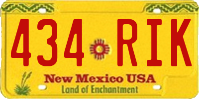 NM license plate 434RIK