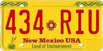 NM license plate 434RIU