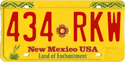 NM license plate 434RKW