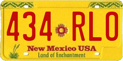 NM license plate 434RLO