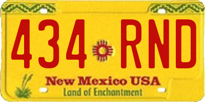 NM license plate 434RND