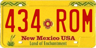 NM license plate 434ROM