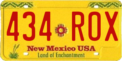 NM license plate 434ROX