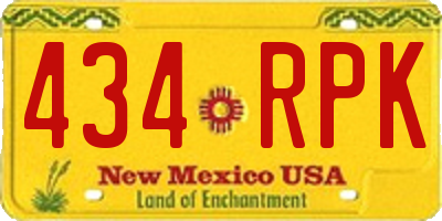NM license plate 434RPK