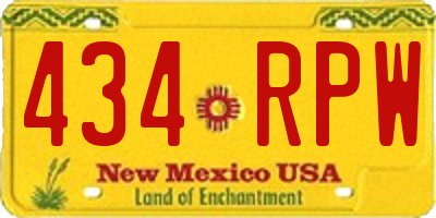 NM license plate 434RPW