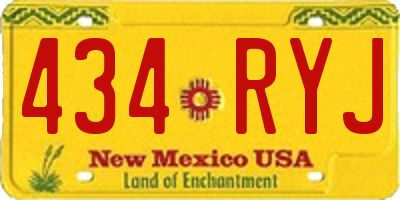 NM license plate 434RYJ