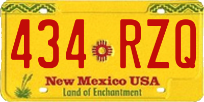 NM license plate 434RZQ