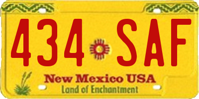 NM license plate 434SAF