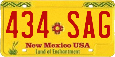 NM license plate 434SAG