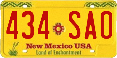 NM license plate 434SAO