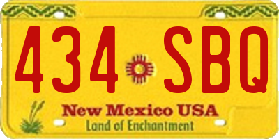 NM license plate 434SBQ