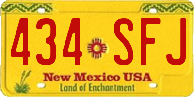 NM license plate 434SFJ