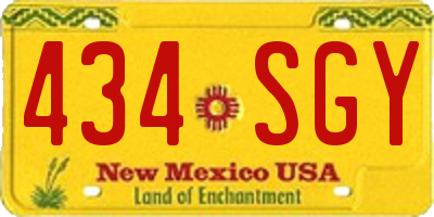 NM license plate 434SGY