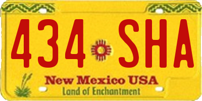 NM license plate 434SHA