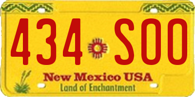 NM license plate 434SOO