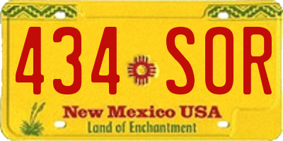 NM license plate 434SOR