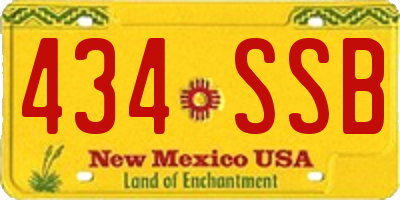 NM license plate 434SSB