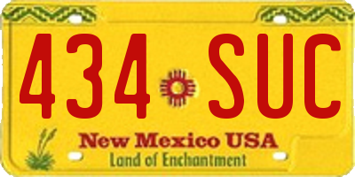 NM license plate 434SUC