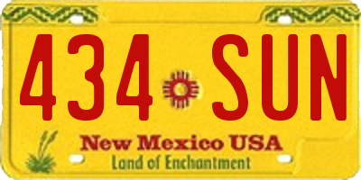 NM license plate 434SUN